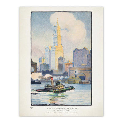 Artery8 The Woolworth Building From The Ferry Elmer Wall Art Poster Print 12X16" from B&Q