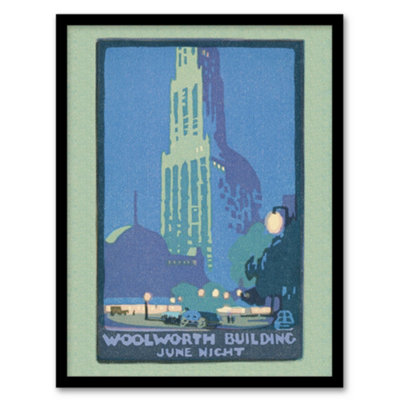 Artery8 Woolworth Building June Night Elmer Framed Wall Art Print 12X16" from B&Q