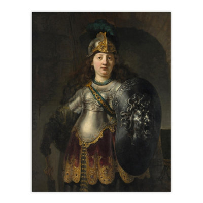 B&Q -  Bellona Roman Goddess Of War Rembrandt Wall Art Poster Print 12X16"