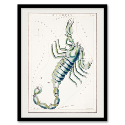 B&Q -  Astronomical Chart Illustration Of Scorpio Hall Framed Wall Art Print 12X16"