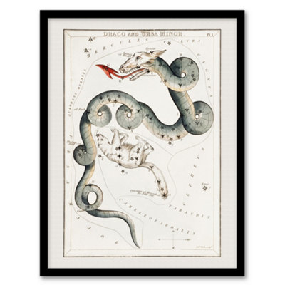 B&Q -  Draco And Ursa Minor Constellation Hall Framed Wall Art Print 12X16"