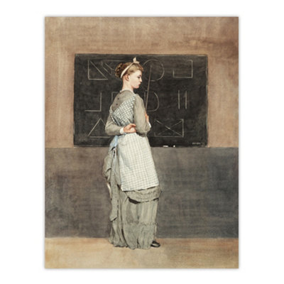 Artery8 Teacher With Blackboard Winslow Homer Wall Art Poster Print 12X16"