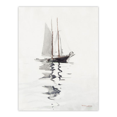 B&Q -  Two Masted Schooner With Dory Winslow Homer Wall Art Poster Print 12X16"