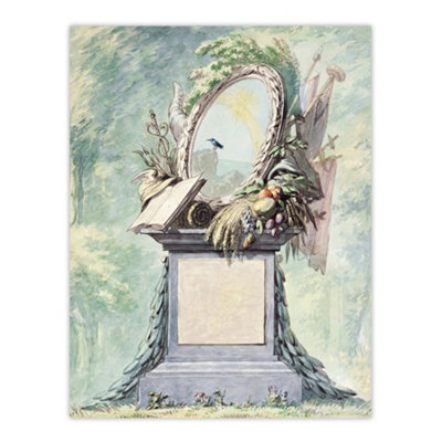 B&Q -  18Th Century Monument Design Watercolour Schouman Wall Art Poster Print 12X16"