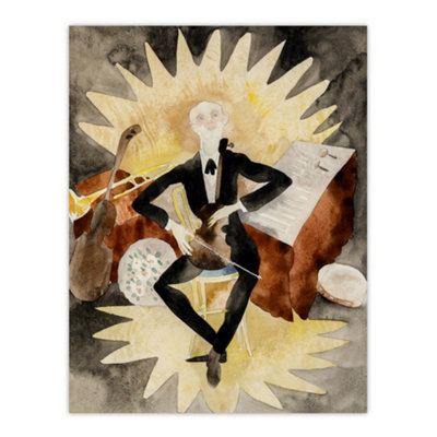 Artery8 String Musician Portrait Charles Demuth Wall Art Poster Print 12X16" from B&Q