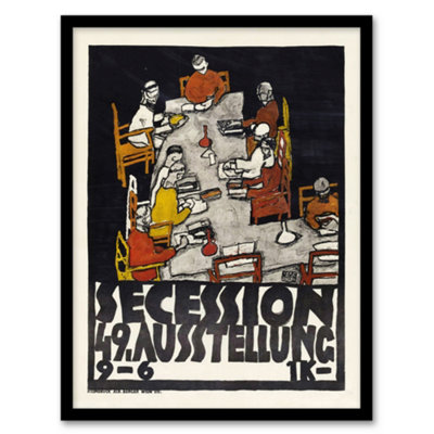 Artery8 Poster For The 49Th Secession Exhibition Schiele Framed Wall Art Print 12X16" from B&Q