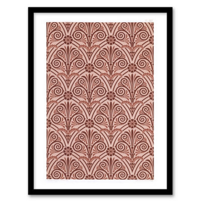 Artery8 Antique Botanical Greek Pattern Audsley Framed Wall Art Print 12X16" from B&Q