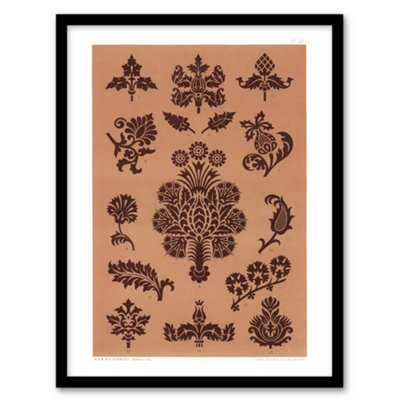 Artery8 Medieval Botanical Pattern Ga And Ma Audsley Framed Wall Art Print 12X16" from B&Q