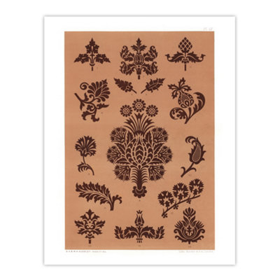 Artery8 Medieval Botanical Pattern Ga And Ma Audsley Wall Art Poster Print 12X16" from B&Q