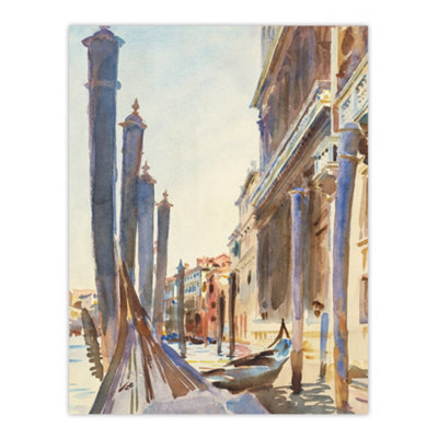 Artery8 Gondola Moorings On The Grand Canal Sargent Wall Art Poster Print 12X16" Size 12