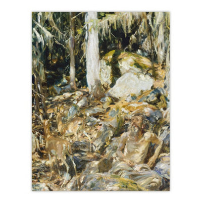 Artery8 Il Solitario The Hermit In The Forest Sargent Wall Art Poster Print 12X16" from B&Q