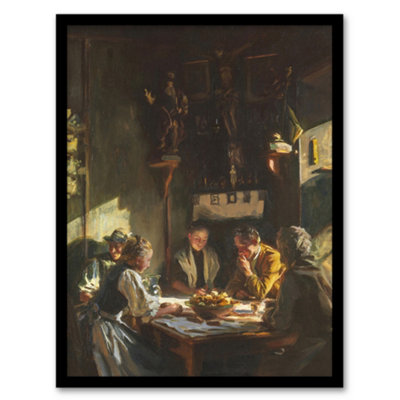 B&Q -  Tyrolese Interior Oil Painting Sargent Framed Wall Art Print 12X16"