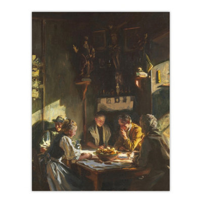 B&Q -  Tyrolese Interior Oil Painting Sargent Wall Art Poster Print 12X16"