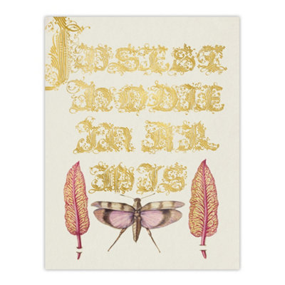 Artery8 Chard And Red Winged Grasshopper Calligraphy Wall Art Poster Print 12X16"