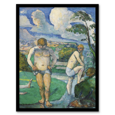 Artery8 Bathers At Rest Oil Painting Paul Cezanne Framed Wall Art Print 12X16" from B&Q