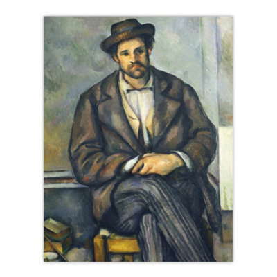 B&Q -  Seated Peasant Portrait Painting Cezanne Wall Art Poster Print 12X16"