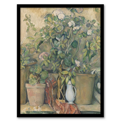 Artery8 Terracotta Pots And Flowers Paul Cezanne Framed Wall Art Print 12X16" from B&Q