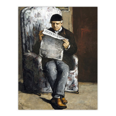 B&Q -  The Artists Father Reading Newspaper Cezanne Wall Art Poster Print 12X16"