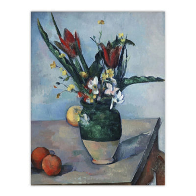 Artery8 The Vase Of Tulips Still Life Painting Cezanne Wall Art Poster Print 12X16" from B&Q
