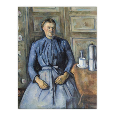 Artery8 Woman With A Coffeepot Portrait Paul Cezanne Wall Art Poster Print 12X16" from B&Q