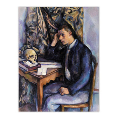 Artery8 Young Man And Skull Portrait Painting Cezanne Wall Art Poster Print 12X16" from B&Q