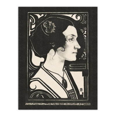 Artery8 Woman Stained Glass Sketch Portrait Holst Wall Art Poster Print 12X16" from B&Q