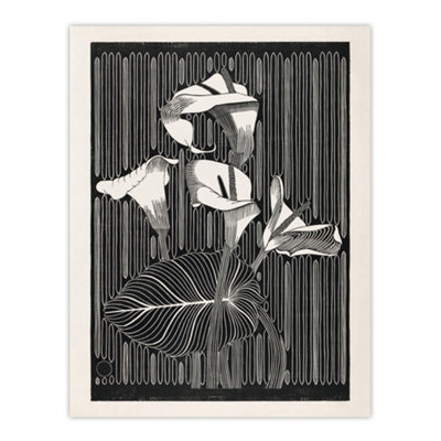 Artery8 Stylised Calla Lily Flowers De Mesquita Wall Art Poster Print 12X16" from B&Q