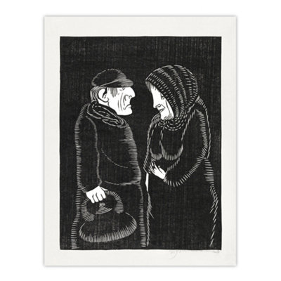 B&Q -  Fantasy Man And Woman Samuel J De Mesquita Wall Art Poster Print 12X16"