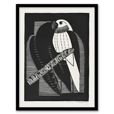 Artery8 Stylised Parakeet Birds Samuel J De Mesquita Framed Wall Art Print 12X16"