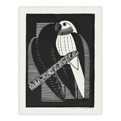 Artery8 Stylised Parakeet Birds Samuel J De Mesquita Wall Art Poster Print 12X16"