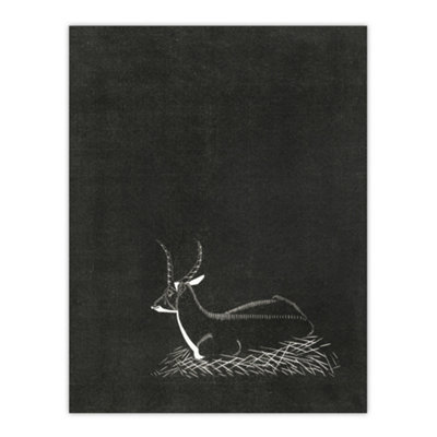 Artery8 Stylised Waterbuck Painting De Mesquita Wall Art Poster Print 12X16" from B&Q