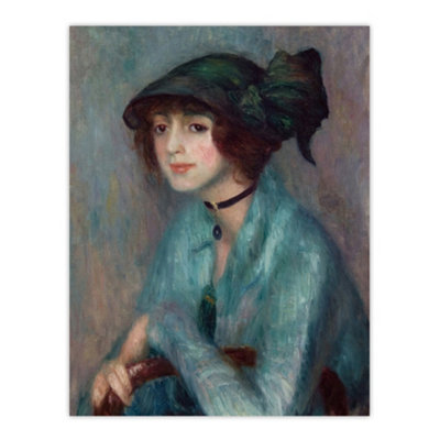 Artery8 The Brunette Woman Portrait Glackens Wall Art Poster Print 12X16" from B&Q