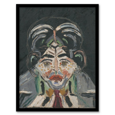 B&Q -  Head Of A Woman Portrait Kubincan Framed Wall Art Print A4
