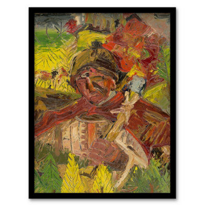 B&Q -  Lumberjack Abstract Portrait Kubincan Framed Wall Art Print A4