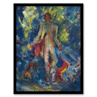 Artery8 Huntsman With Two Dogs Arnold Weisz Kubincan Framed Wall Art Print A4 from B&Q
