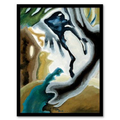 Artery8 Barnyard Fantasy Abstract Landscape Dove Framed Wall Art Print A4 from B&Q