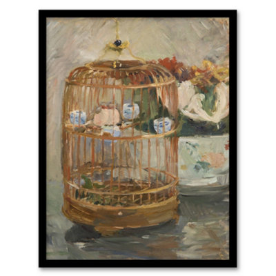 Artery8 The Bird Cage Still Life Painting Morisot Framed Wall Art Print A4