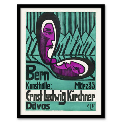 B&Q -  Retrospective Exhibition Poster Kirchner Framed Wall Art Print A4