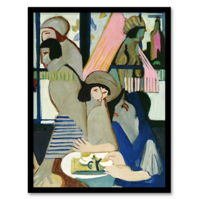 B&Q -  The Cafe Abstract Painting Kirchner Framed Wall Art Print A4