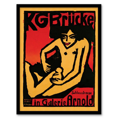 Artery8 Exhibition Poster For Die Brucke Kirchner Framed Wall Art Print A4 from B&Q