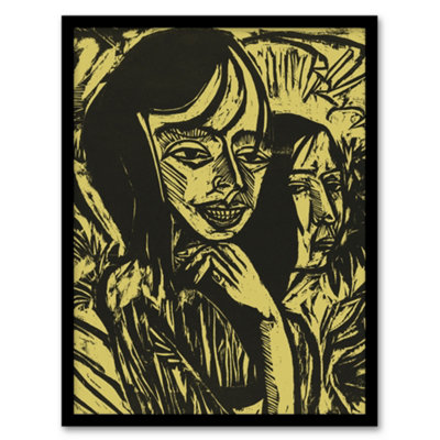 B&Q -  Fehmarn Girls Portrait Ernst Ludwig Kirchner Framed Wall Art Print A4