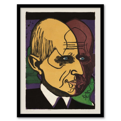 B&Q -  Head Of Dr Bauer Colourful Portrait Kirchner Framed Wall Art Print A4