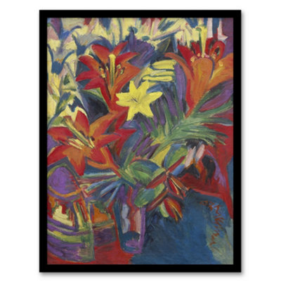 Artery8 Still Life With Lilies Ernst Ludwig Kirchner Framed Wall Art Print A4 from B&Q