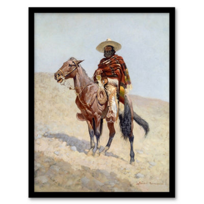 Artery8 A Mexican Vaquero Cowboy Frederic Remington Framed Wall Art Print A4 from B&Q