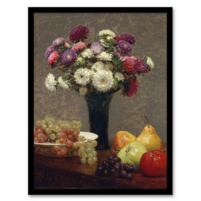Artery8 Asters And Fruit On A Table Latour Framed Wall Art Print A4 from B&Q