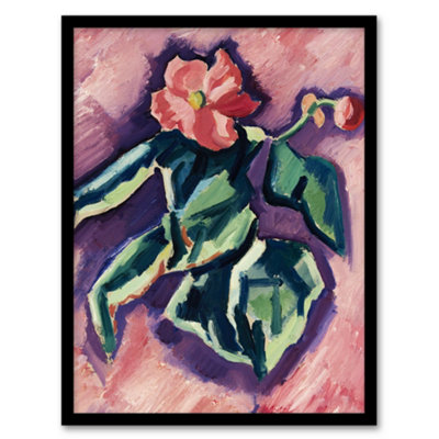 B&Q -  Pink Begonias Abstract Painting Hartley Framed Wall Art Print A4
