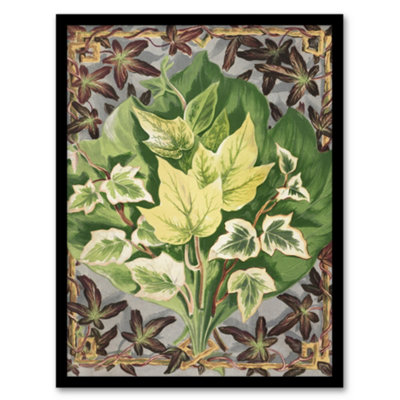 Artery8 Art Nouveau Ivy Leaves Painting Hibberd Framed Wall Art Print A4 from B&Q