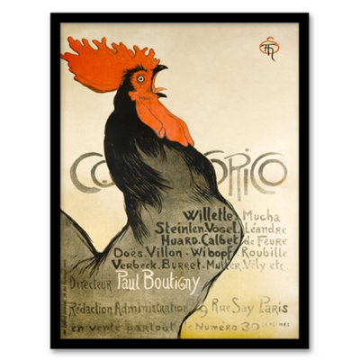 B&Q -  Cocorico Vintage Magazine Advert Steinlen Framed Wall Art Print A4