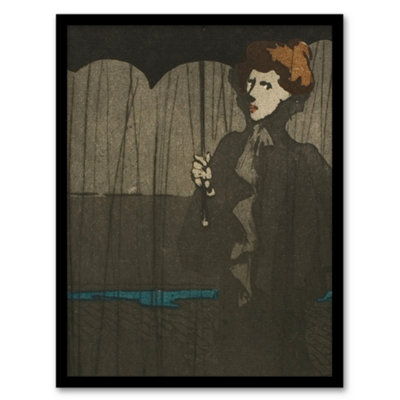 Artery8 The Shower Art Nouveau Painting Steinlen Framed Wall Art Print A4 from B&Q