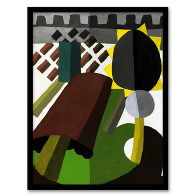 Artery8 The Inn Abstract Landscape Painting Dove Framed Wall Art Print A3